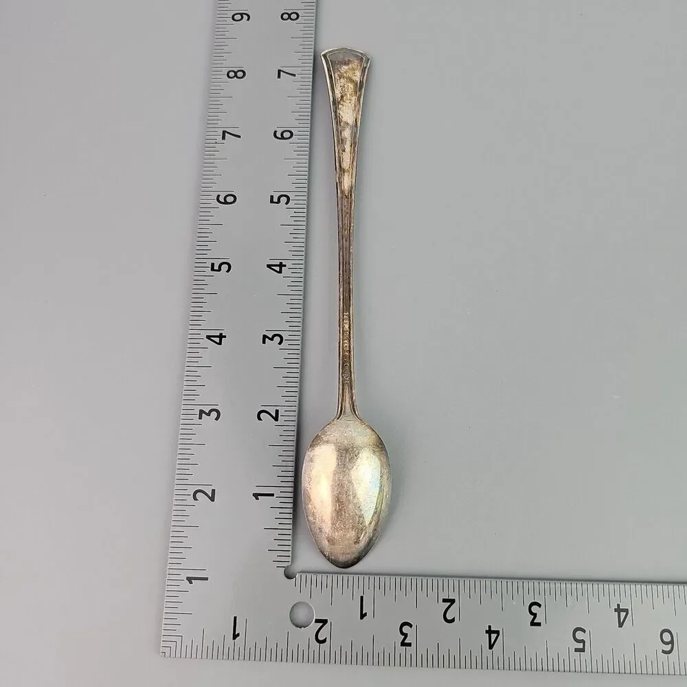 S.E.B. Samuel E. Bernstein Silver Plate Ice Tea Spoons Copper Core Set 4